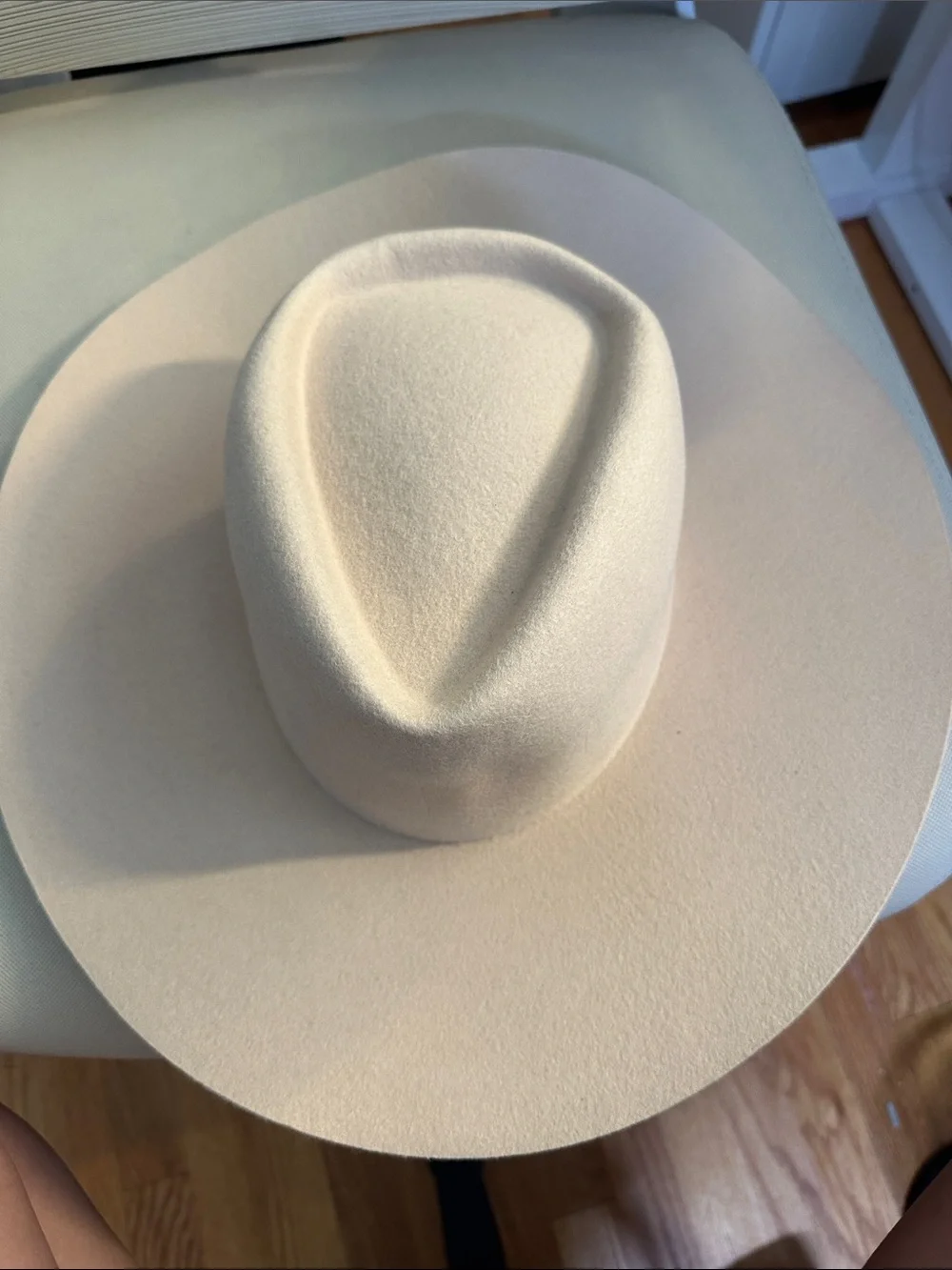 GIGI PIP Wide Brim Felt Fedora Hat in Beige